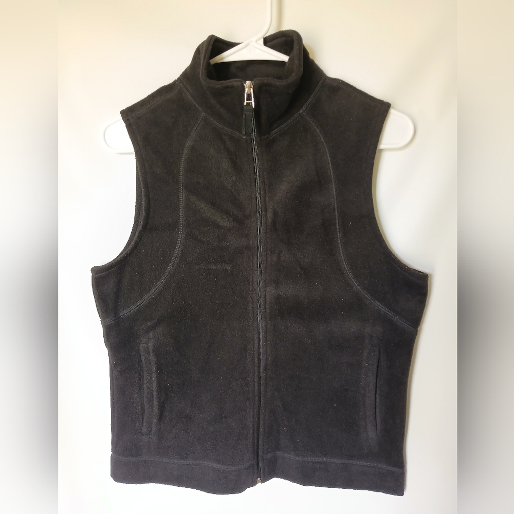 Kim/Kim Rogers Fleece Vest Womens Size S Black